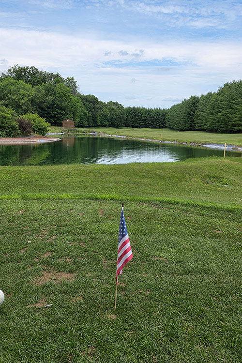 Amercan Flag On Golf Course Amercan Flag On Golf Course